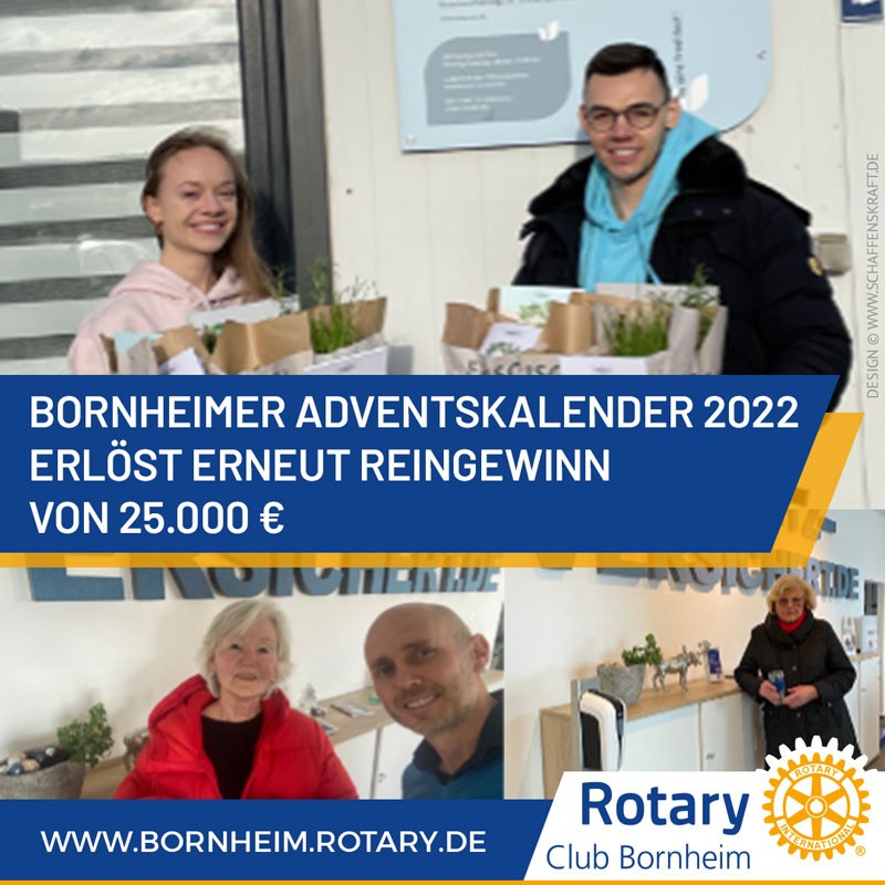 Bornheimer Advents­kalender 2022 erlöst erneut Rein­gewinn von 25.000 €